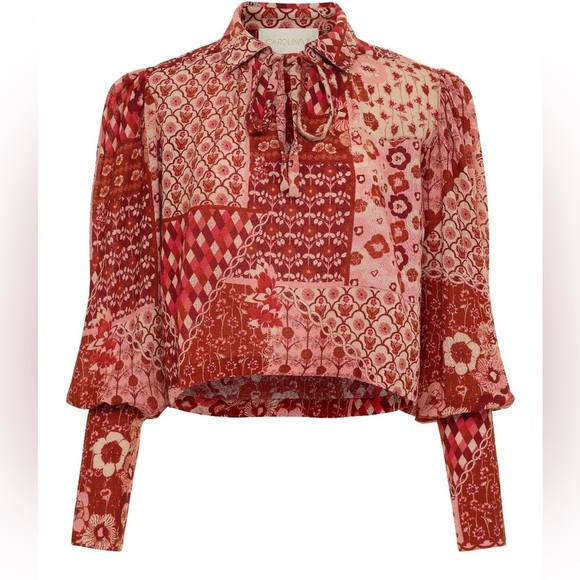 Carolina K Tops - Patchwork Red Blouse